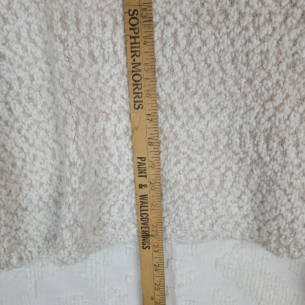 Yet Again ivory and tan loose knit chunky nubby crew neck sweater cozy beachy M - Picture 6 of 9